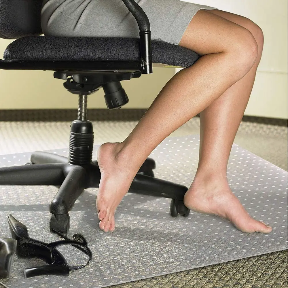 Alas Kursi Meja untuk Karpet, 51'' x 63'' Alas Transparan Persegi Panjang untuk Kursi, Cocok untuk Meja, Kantor dan Rumah, Mudah Digeser, Melindungi