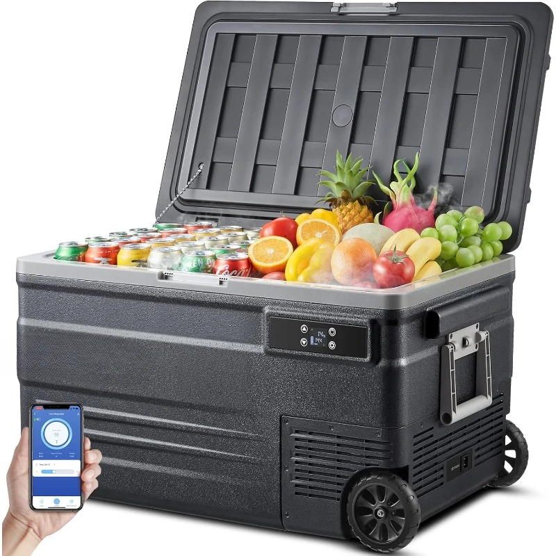 12 Volt Car Refrigerator,80 Quarts Portable Fridge,75L RV Freezer Single Zone,WiFi APP Control,-4℉-68℉ Car Cooler,12/24V DC