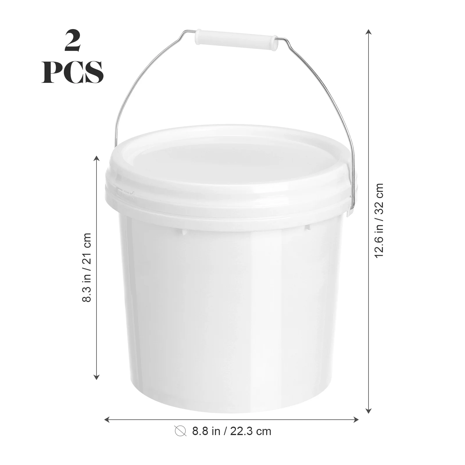 2 Pcs Empty Bucket Gallon Camping Pet Food Storage Pail Buckets with Lids Airtight