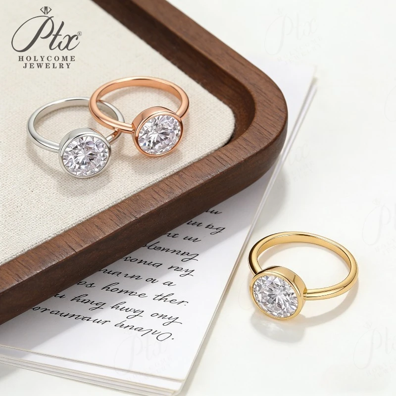 

Moissanite Round 3ct Ring D White S925 White Gold Yellow Gold Rose Gold Bright Spark Women Jewelry Popular