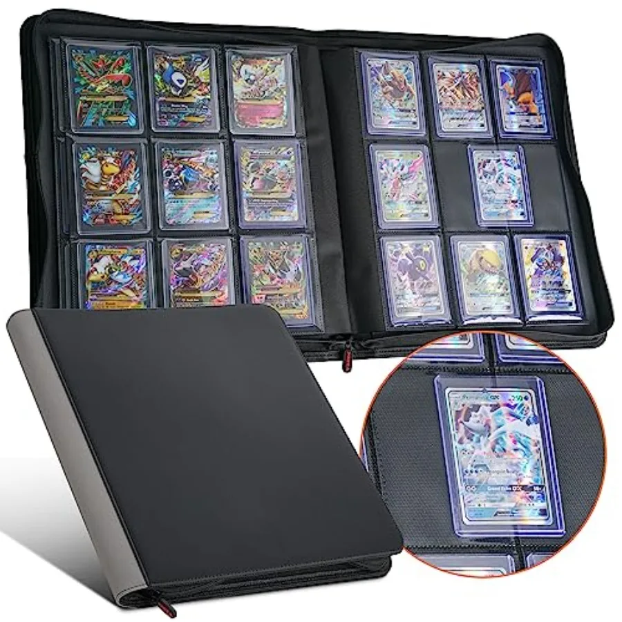 

Toploader Binder Holds 216 Top Loaders 9 Pocket Trading Card Storage with Double Sided Sleeves for TGC and Sports 3" x 4" Top L