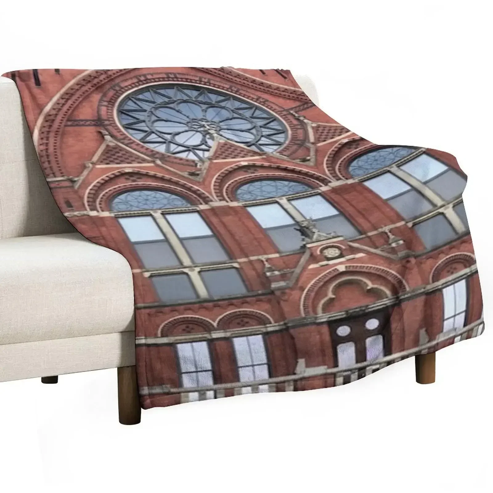 Cincinnati Music Hall Throw Blanket Vintage Soft Plush Plaid Polar Blankets