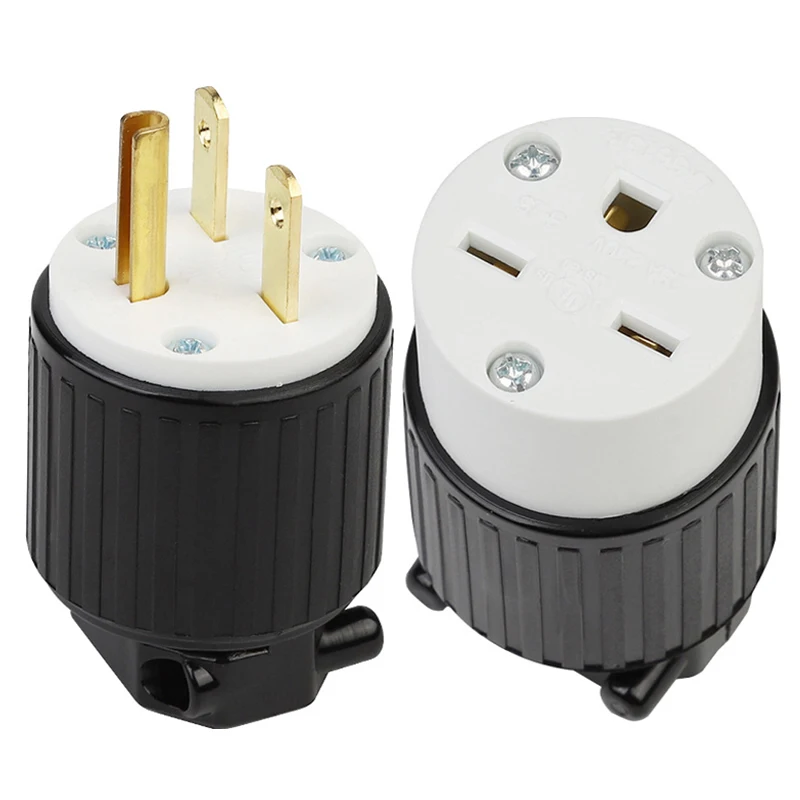 American UL NEMA L6-15P L6-15R US wired industry Extension Power Connector male female Assembled locked plug socket 15A 125V