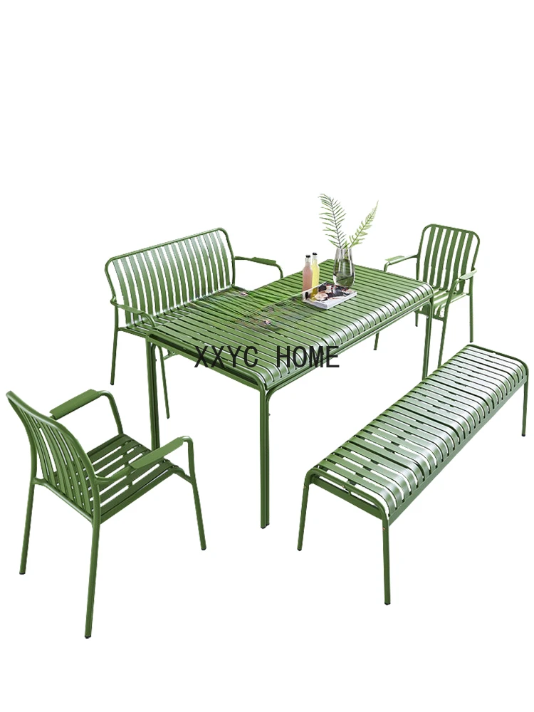 

Modern Simple Leisure Courtyard Outdoor Table and Chair Set Milk Tea Shop Balcony Tea Table Combination