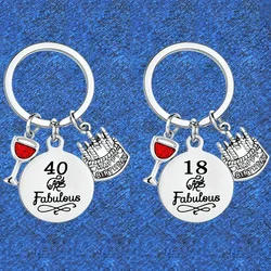 Birthday Cake Keychain Pendant Metal Friendship Family Gift Women Men Son Daughter Aunt Niece Birthday Key Chains Keyrings Gifts
