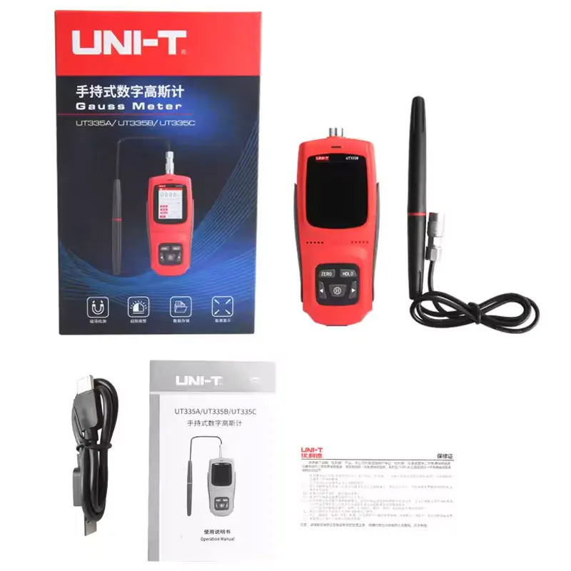 UNI-T UT335B/A المغناطيس الدائم غاوس متر يده الرقمية تسلا متر التدفق المغناطيسي متر سطح المجال المغناطيسي 2% دقة