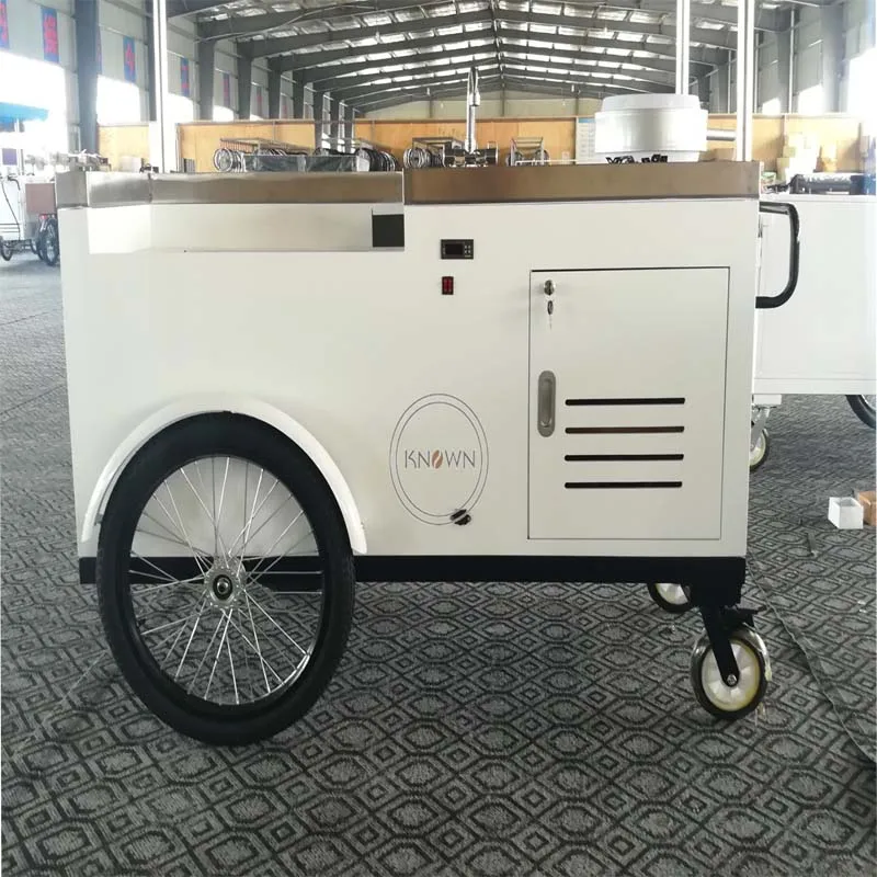 Hand Push Hot Dot Cart Mobile Snack Vending Tricycle Outdoor Cargo Bike with 4 Wheel