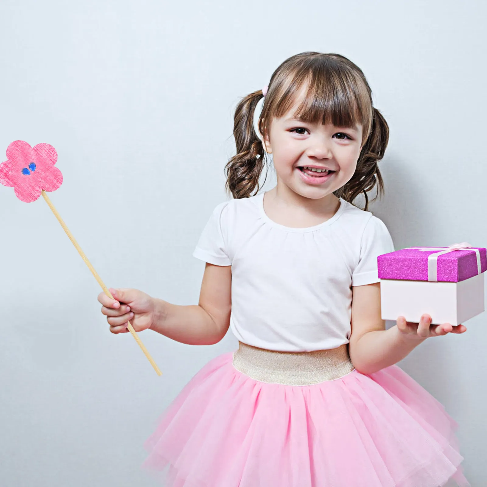 1セットdiyプリンセス妖精木製ワンドキット-子供の誕生日パーティー用品-女の子用妖精の杖クラフトデコレーション