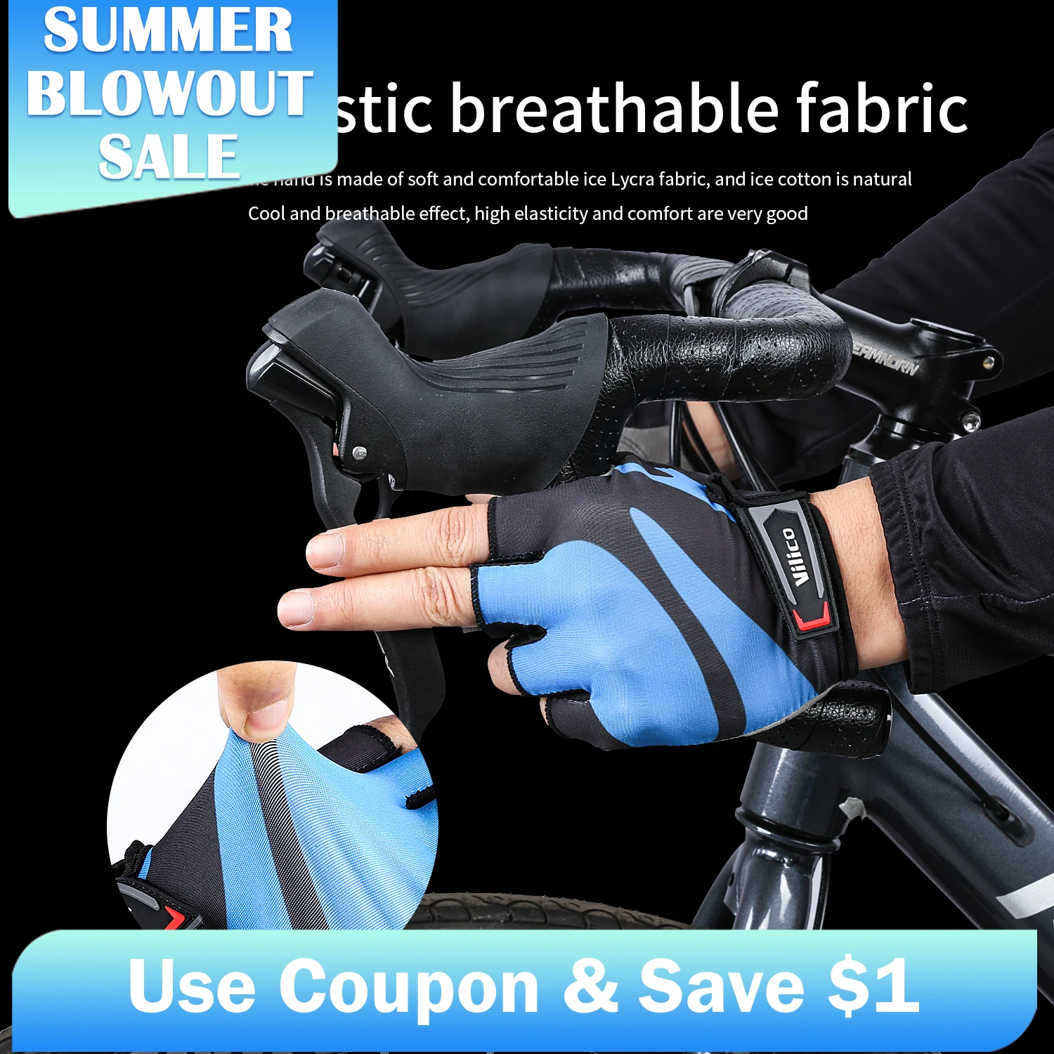 

Half Finger Cycling Gloves Summer Bike Gloves Shock-absorption Anti Slip Wear-resistant Breathable MTB Gloves Cycling Accessorie