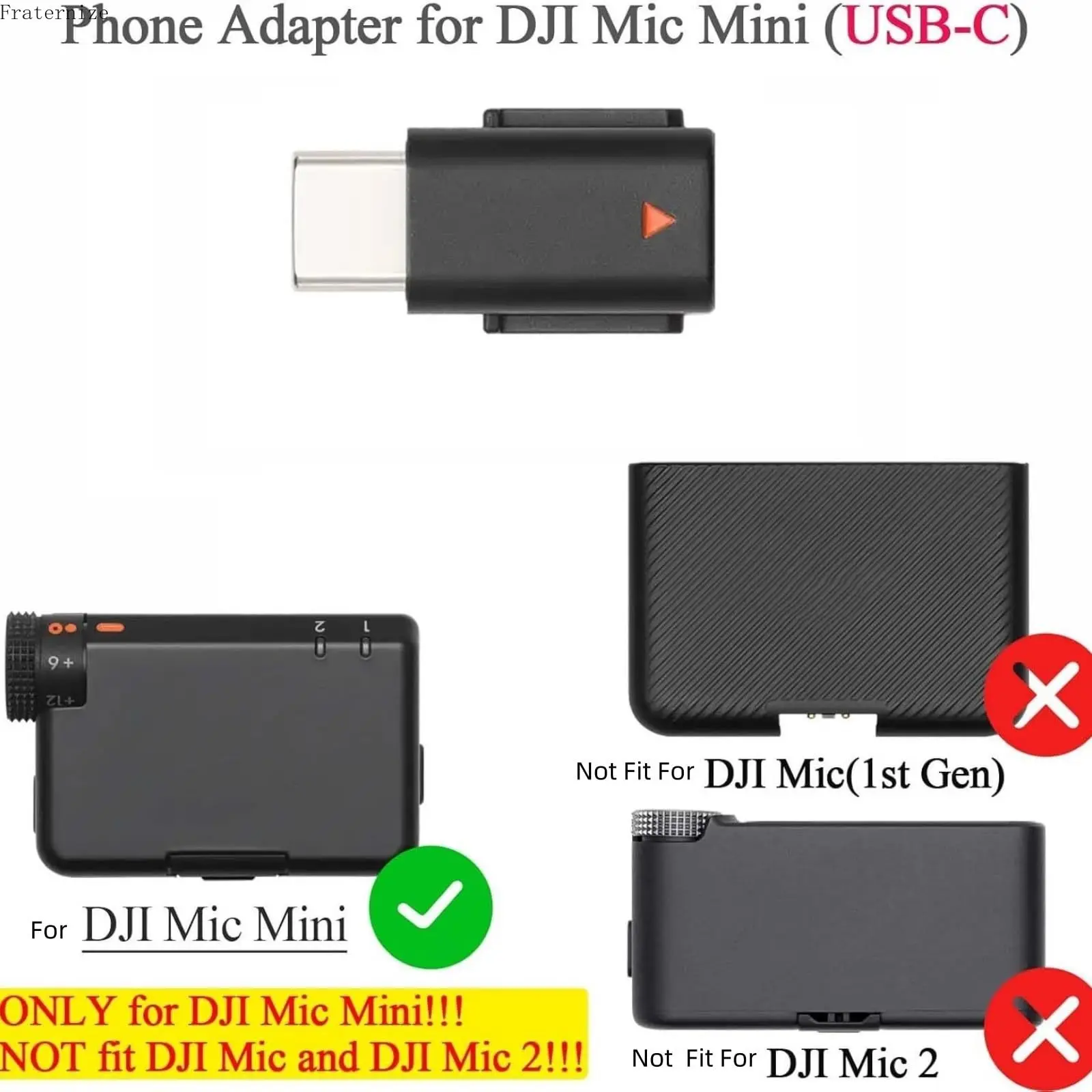 

Type-C Phone Adapte for DJI Mic Mini Smartphone/PC/Mac Connector Accessories for iPhone 15/16 Type-C Samsung Huawei Xiaomi