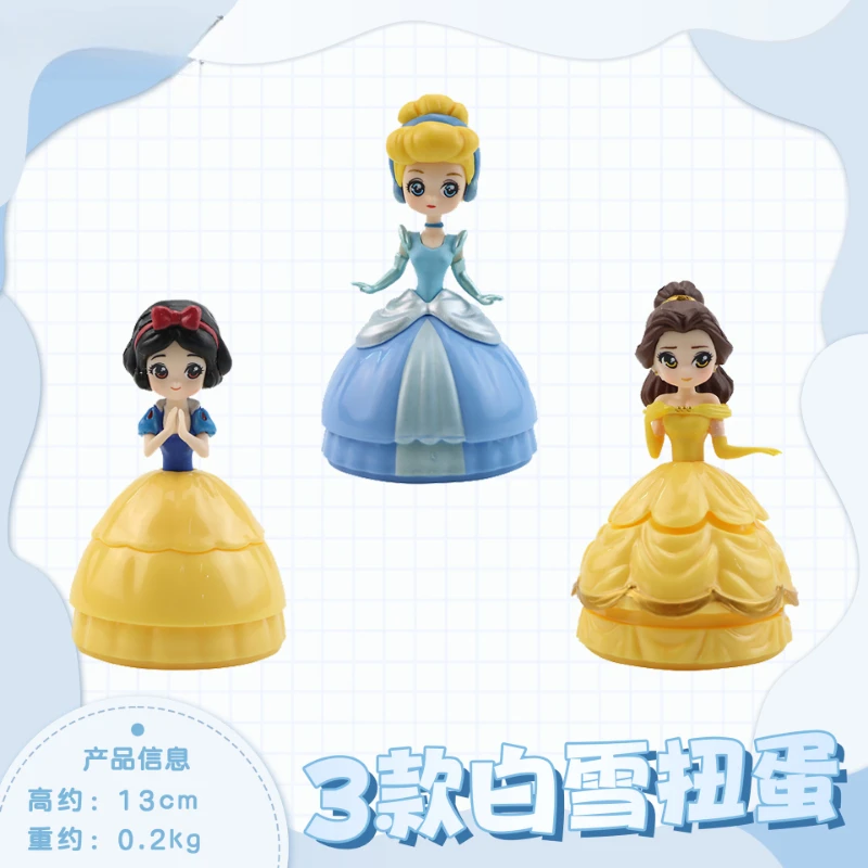 ตุ๊กตาเจ้าหญิงดิสนีย์เจ้าหญิงกาชาปุน3/4/6/12ชิ้นของขวัญตกแต่งหน้าเค้กเด็กตุ๊กตาขยับแขนขาได้