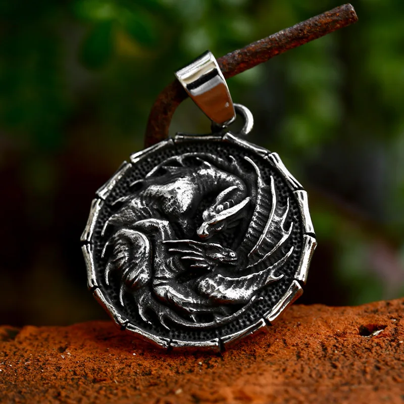 BEIER Western Dragon Winged Dragon Pendant Necklace Quality Stanless Steel Animal jewelry For Man Symbol BP8-1117