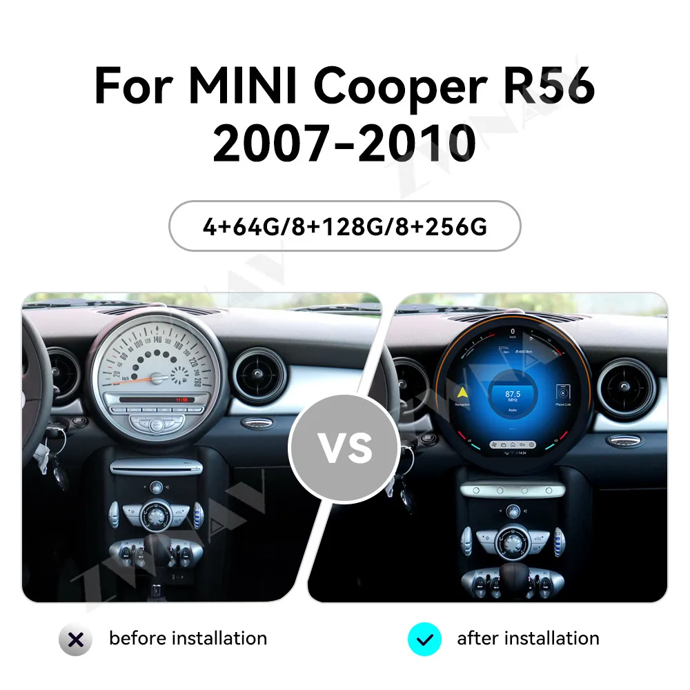 Android13 For MINl F55/F56/F57 2015 2016 - 2020 Car Radio GPS Navi Carplay Stereo Multimedia Player WIFI Head Unit 4G Qualcomm