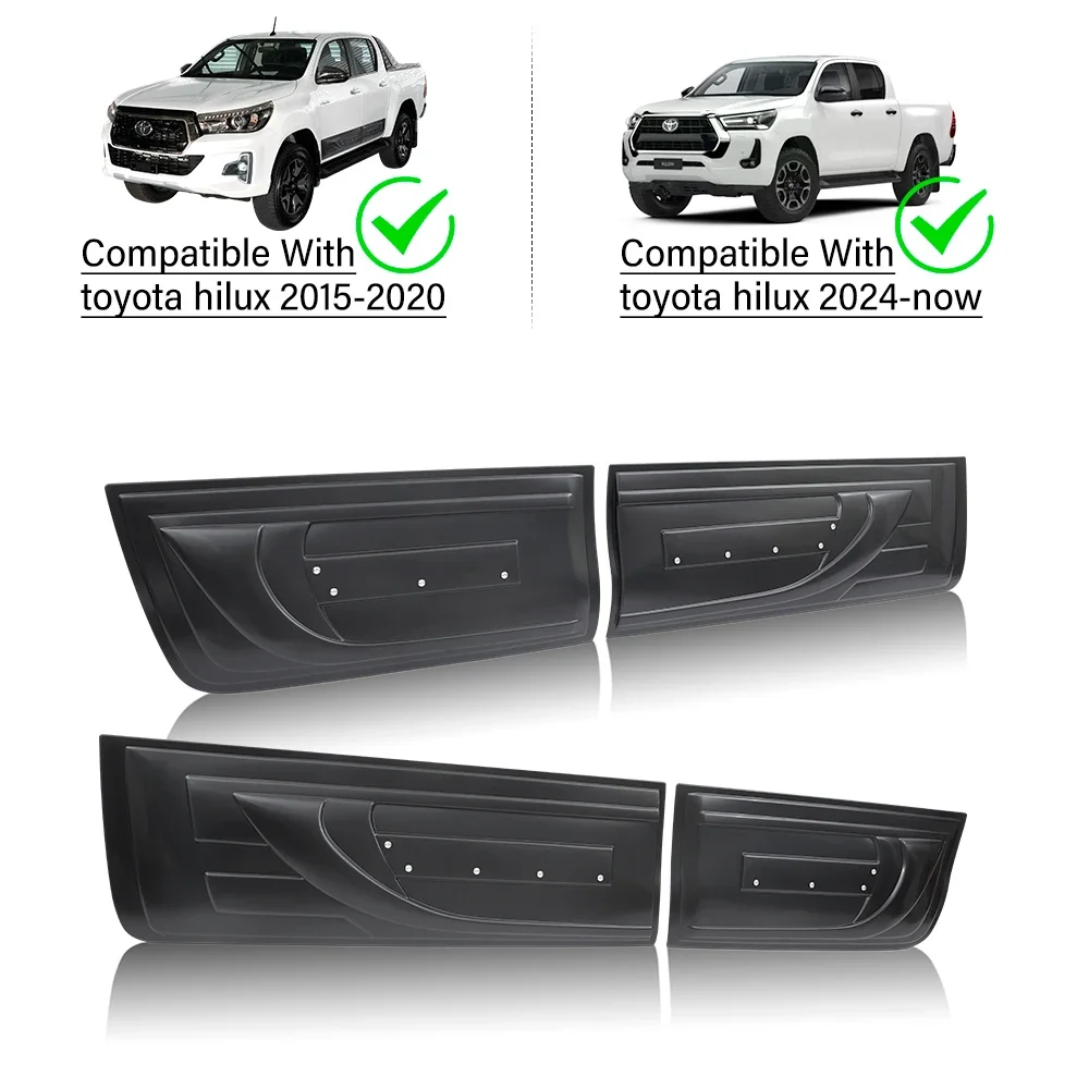 Side Body Kit Cladding Body Molding For Toyota Hilux 2015 2016 2017 2018 2019 20020 2021 2022 ABS Decoration Protector Dual Cab