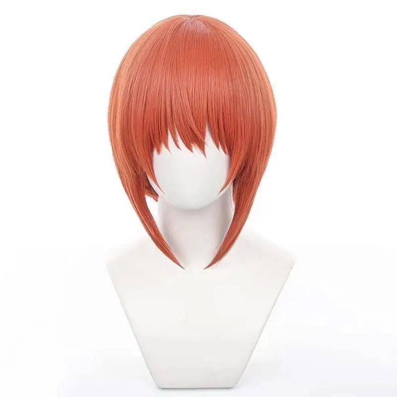 Peluca de Cosplay Gintama Kagura, pelo corto, parte superior realista, fácil ajuste, red rosa, costillas largas