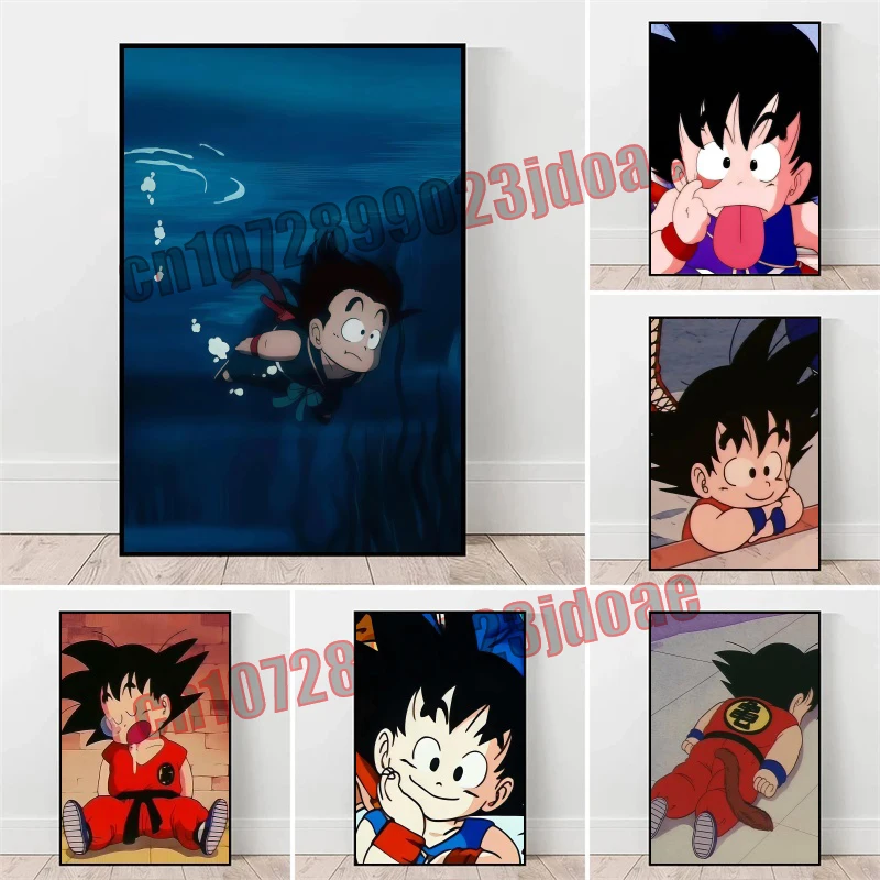 

Dragon Ball Goku Retro Style Anime Canvas Painting Frameless Hanging Painting Children's Room Birthday Gift Bedroom Decoration