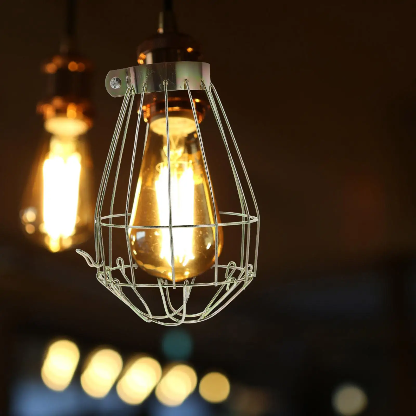 Cage de lampe industrielle en métal, 4 pièces, protection d'ampoule, Design en forme de plafond, couvercle de lumière Vintage, luminaire suspendu pour Villa