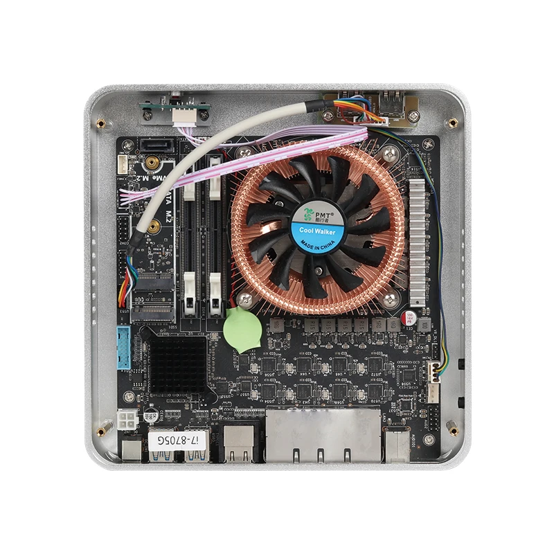 معالج Mini PC Intel Core i7-8705G يدعم نظام التشغيل Windows Linux Pfsense 8x Ethernet 2xHDMI Type-C 2xCOM RS232/422/485 توسيع