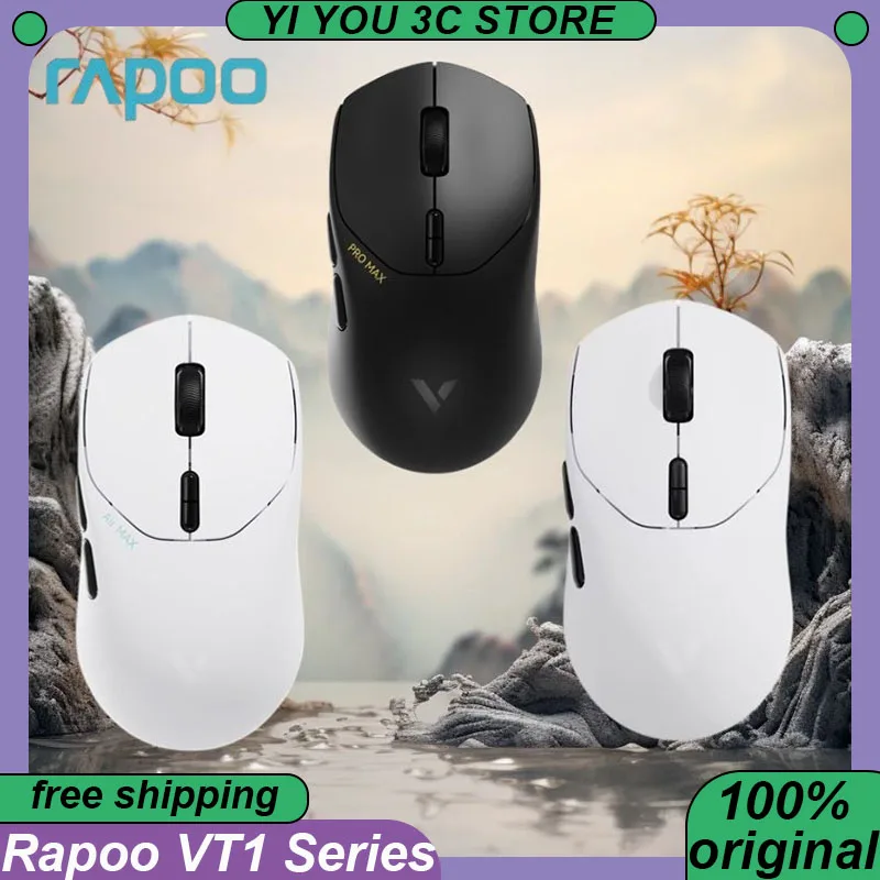 

Rapoo VT1 Pro Air Max Mouse Wireless Dual Mode Esports Mice PAW3950 Lightweight 4K/8K RGB Ergonomics PC Gaming Laptop Gamer