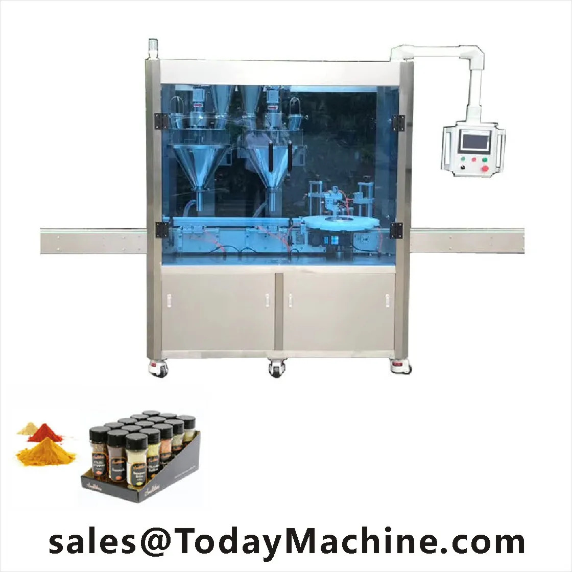 500ml Dry Spice Powder Packaging Filling Machine Glass Cans Bottling Filler Spices Powder Packing Machine