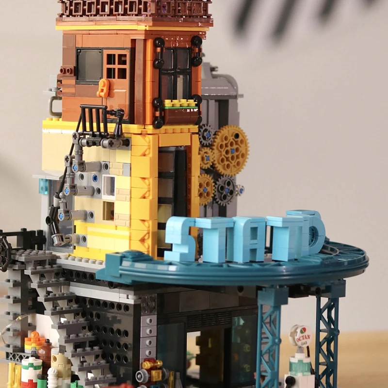 クリエイティブメンテナンスステーションビルディングブロックシティストリートビューアーキテクチャストアマイクロレンガモデルおもちゃギフト子供男の子大人のための