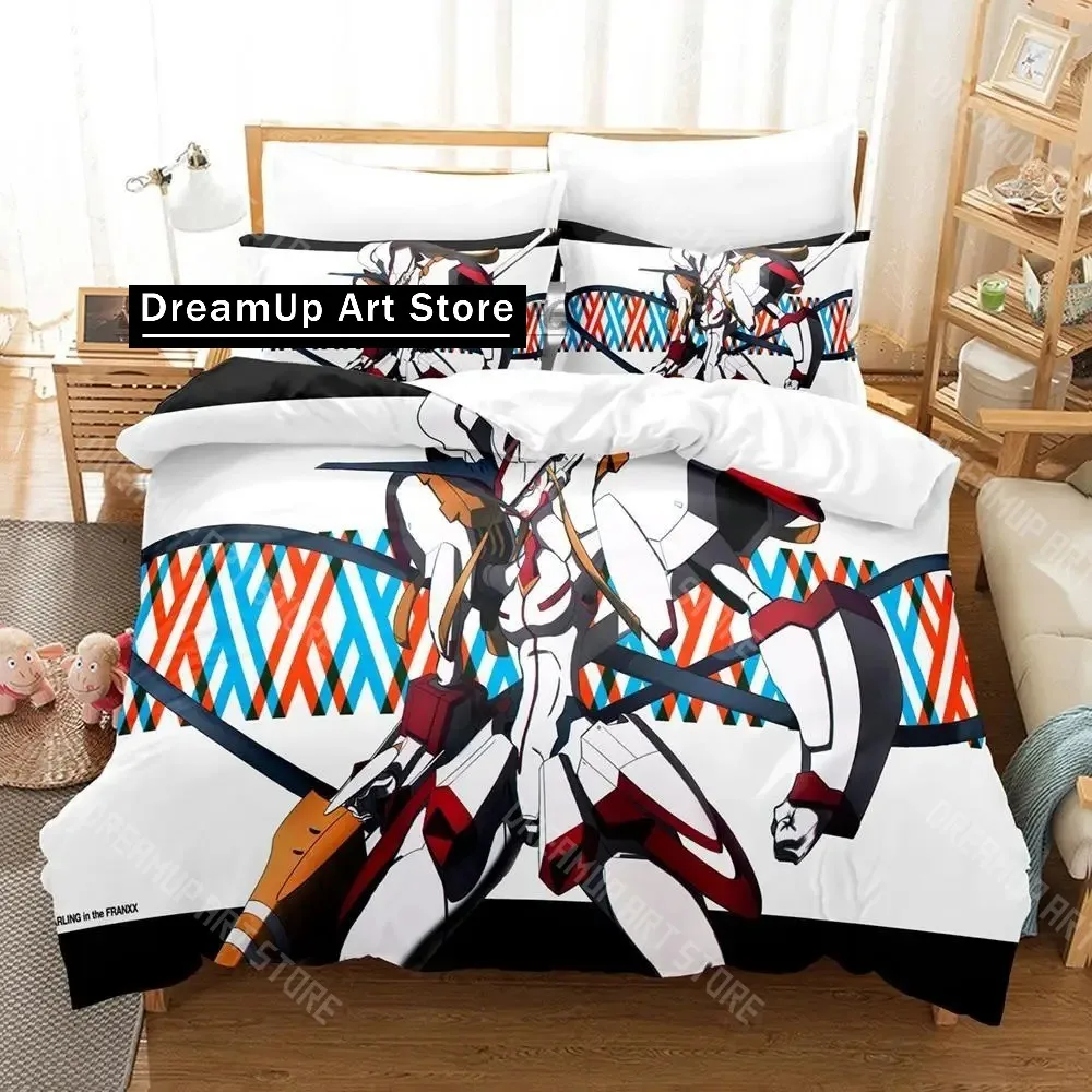 3D Printed Darling in the Franxx 02 Zero Two Bedding Set for Boys Girls Duvet Cover Twin Queen King Full Single Double Sizes