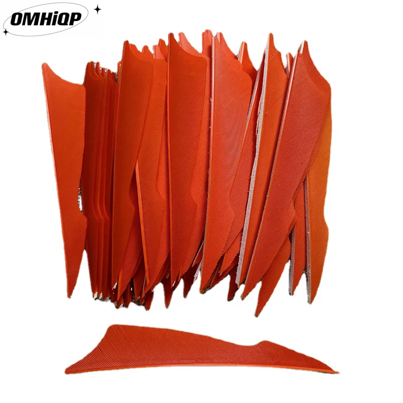 

100Pcs 4Inch Right/Left Wing Archery Arrow Feathers Fletching Orange Sting Shape Real Turkey Vanes For Bow Accesso