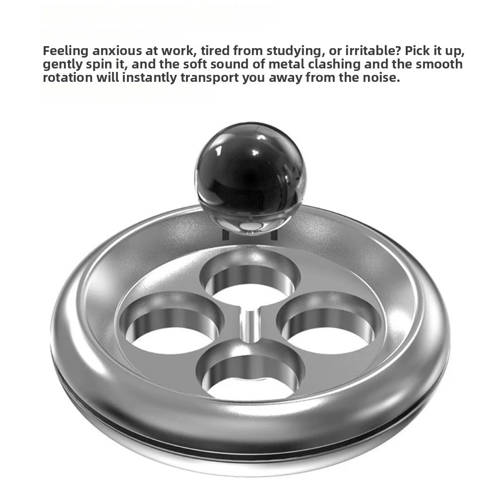 Fun Four Hole Metal Fidget Spinner Focus Aid Rotating Floating Fidget Metal Relaxation Decompression Desktop