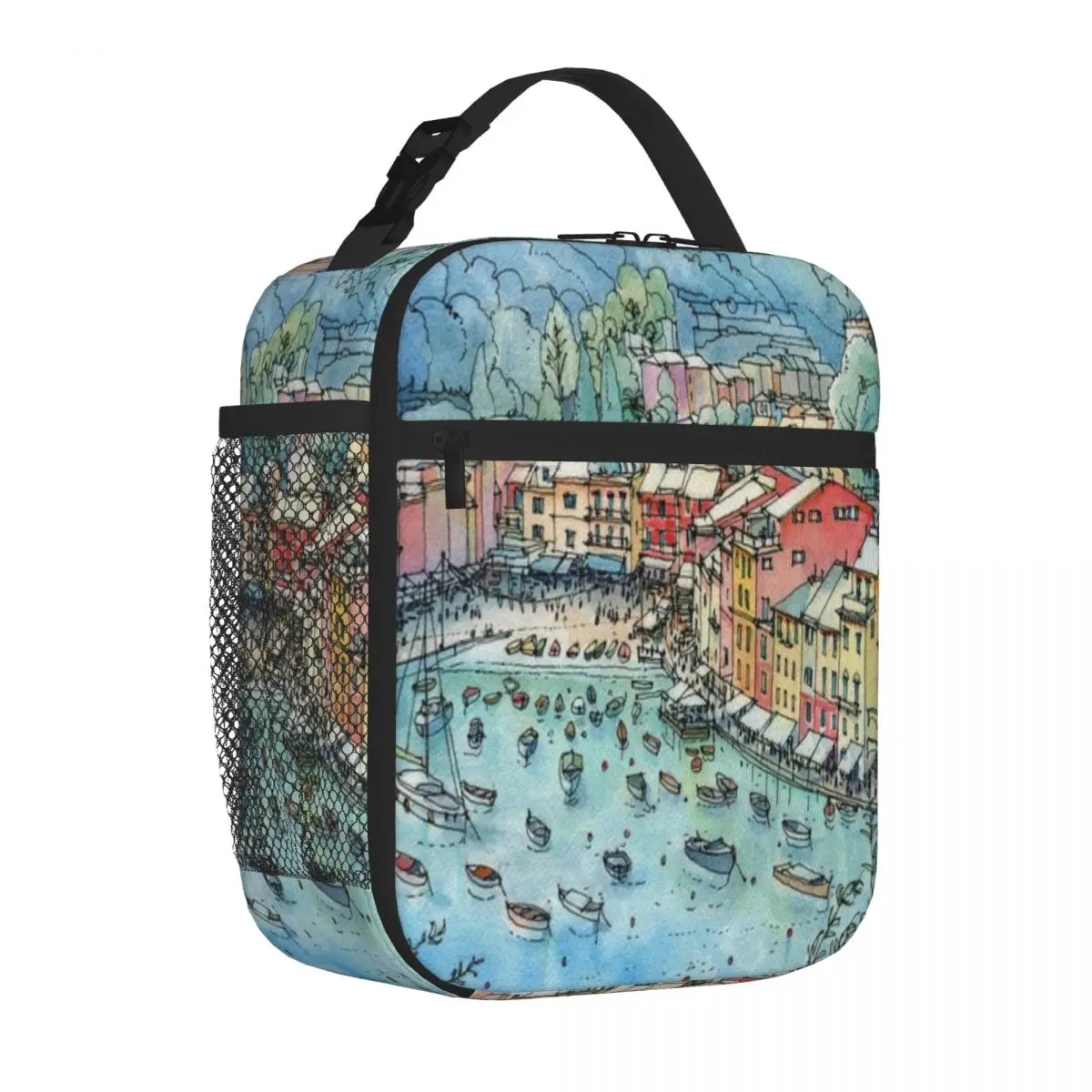 Hot Sale Portofino Italy Quilted Cooler Tote High School Food Storage Bag