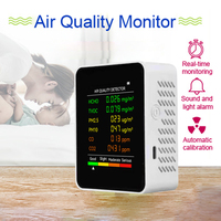 6 In 1 Multifunctional Air Quality Detector PM2.5 PM10 HCHO TVOC CO CO2 Formaldehyde Monitor LCD Display Home Air Quality Tester
