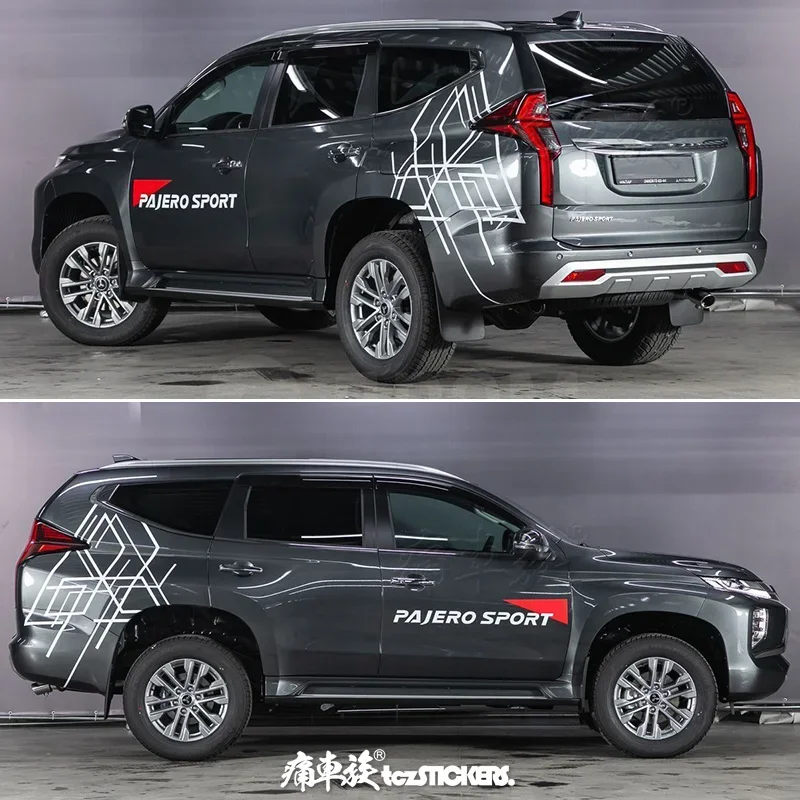 

Автомобильные наклейки для Mitsubishi Pajero Sport, наружное украшение кузова, спортивные аксессуары для внедорожных наклеек