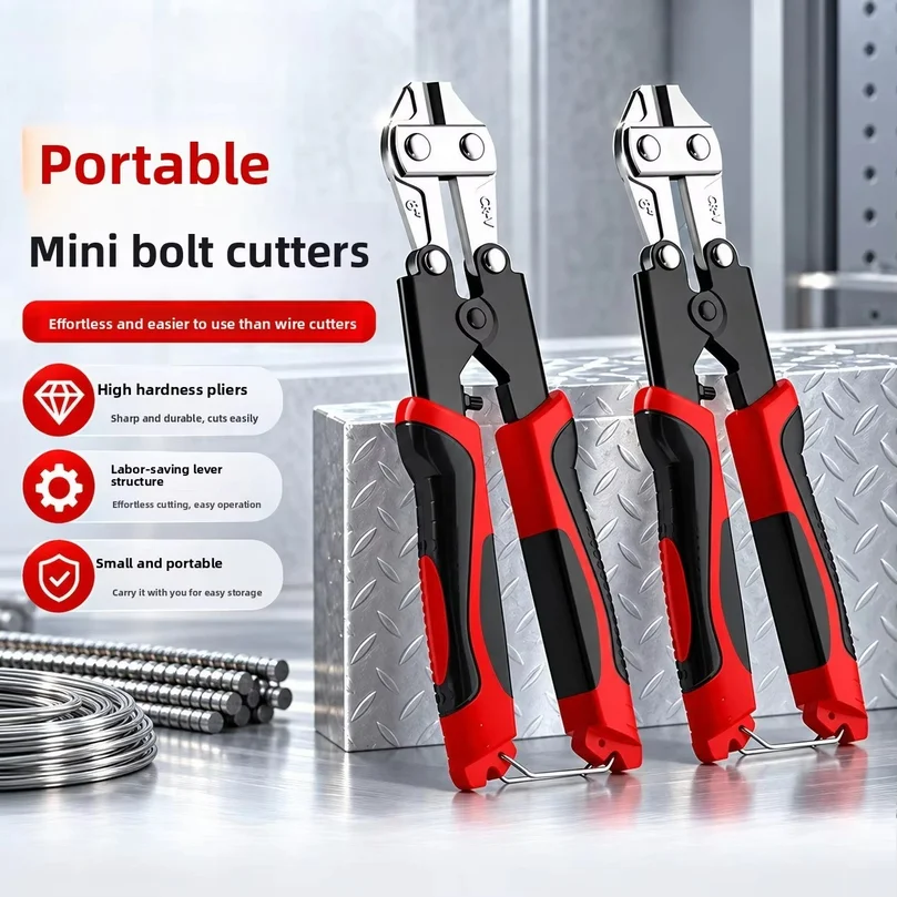 1pc Mini Bolt Cutter, Made Of Chrome-Vanadium Alloy Steel, Fast And Sharp, Labor-Saving Operation, Used To Cut Wire, Bar Steel,