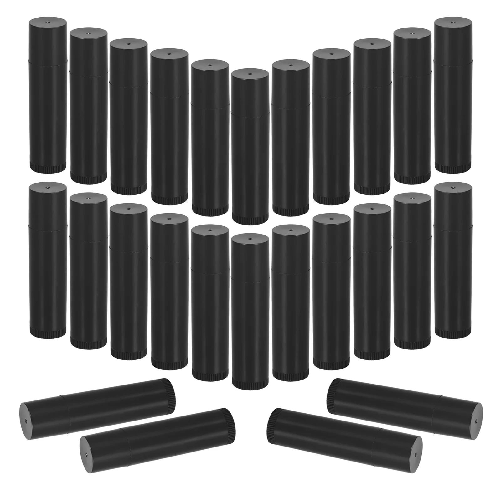 30 Stück Lippenstifttuben-Balsamhalter, leere Kunststoffröhrchen, nachfüllbar, glänzende Rohlinge, Behälter, Großkappen