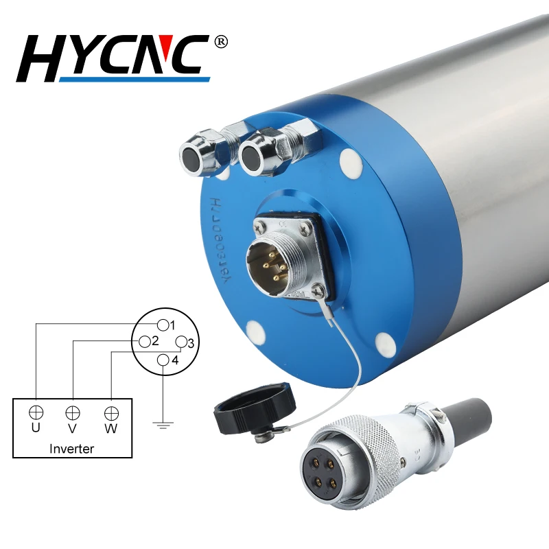 CNC 스핀들 밀링 수냉식 스핀들 모터 D = 100mm, CNC 라우터 스톤 타각기 적합, 3.7kW, 220V, 380V, ER20!