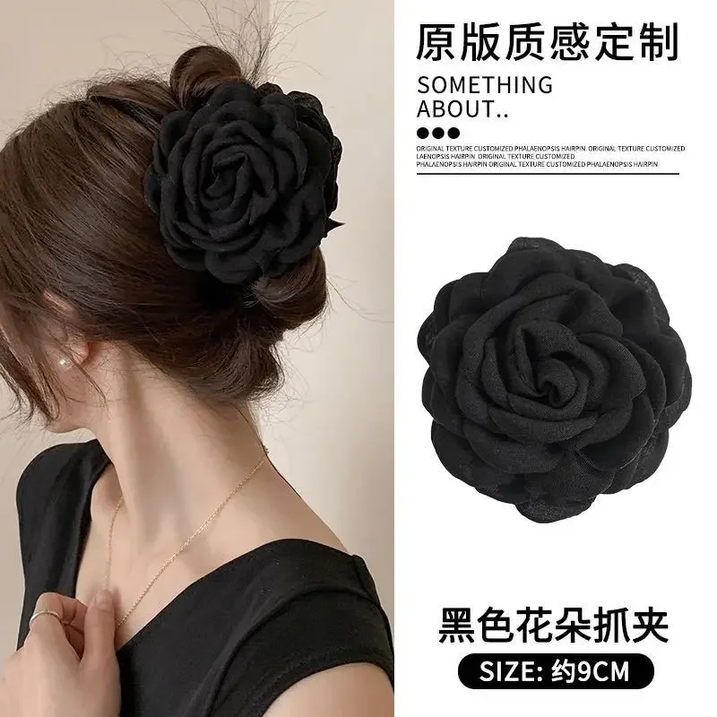 Women Double-sided Three-dimensional Rose Claw Clip Fashionable Back Hair Clips New Sweet Girl Hair Clip Accessories Заколки