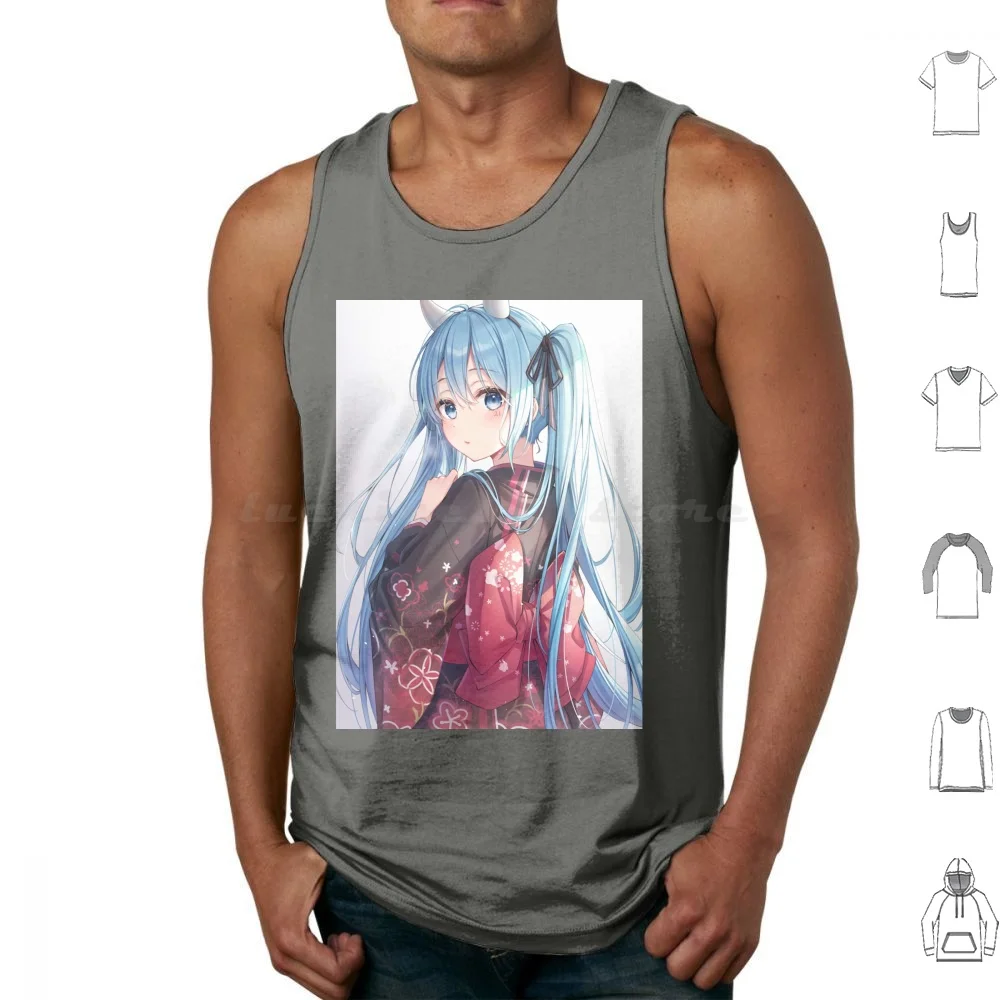 Vocaloid Tank Tops Vest Sleeveless Anime Girl Project Diva Vocaloid Miku Sakura Chibi Waifu Vocaloid Anime Girls Classic Cute