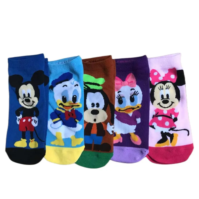 HOT Toys Cartooon Invisible Socks Comfortable Cotton Mickey Donald Duck Princess Cartoon Boat Adult Socks Free Size