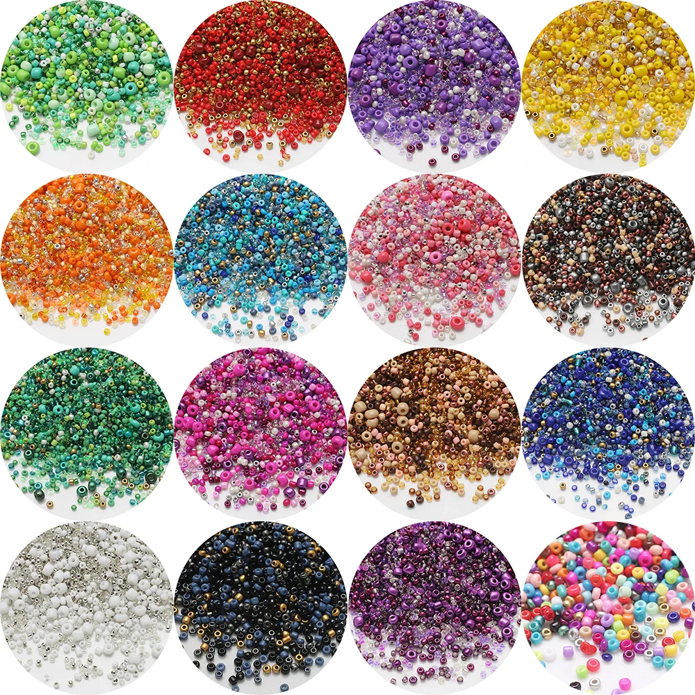 20g Mixed 1.5-4mm Multicolor Czech Glass Seed Beads Crystal  Loose Spacer Round Bead For Jewelry DIY Making Bracelets Accessorie