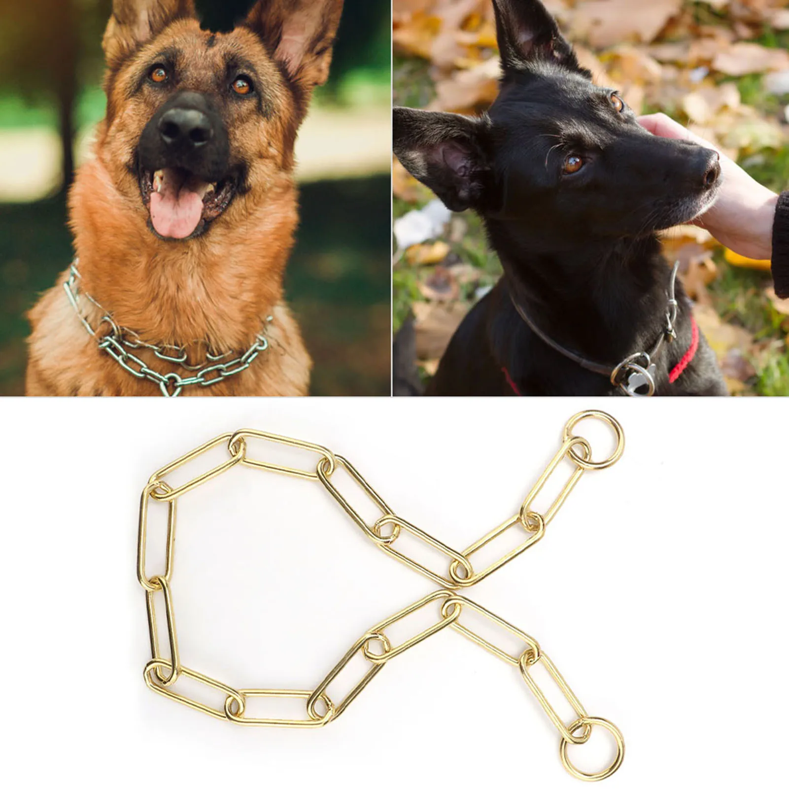 Solid Snake P Choke Chain Training Dog Pet Collars Lead For M L Dogs