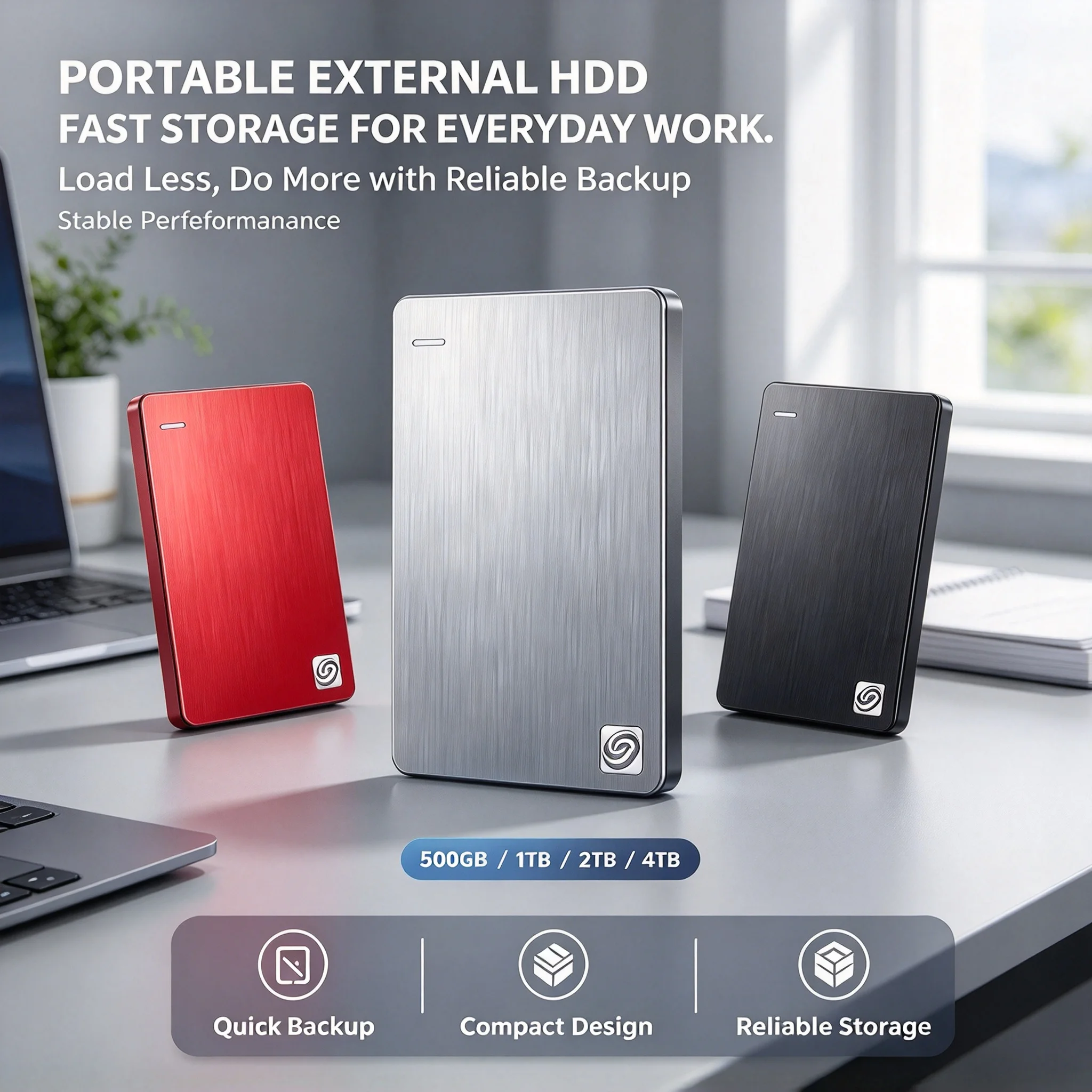 Speed Unleashed Slim Portable SSD, 4TB/1TB/2TB/500GB, Encrypted Backup, Mac, PC, Laptop, Pocket Size. Advanced Laptop PC, Slim.