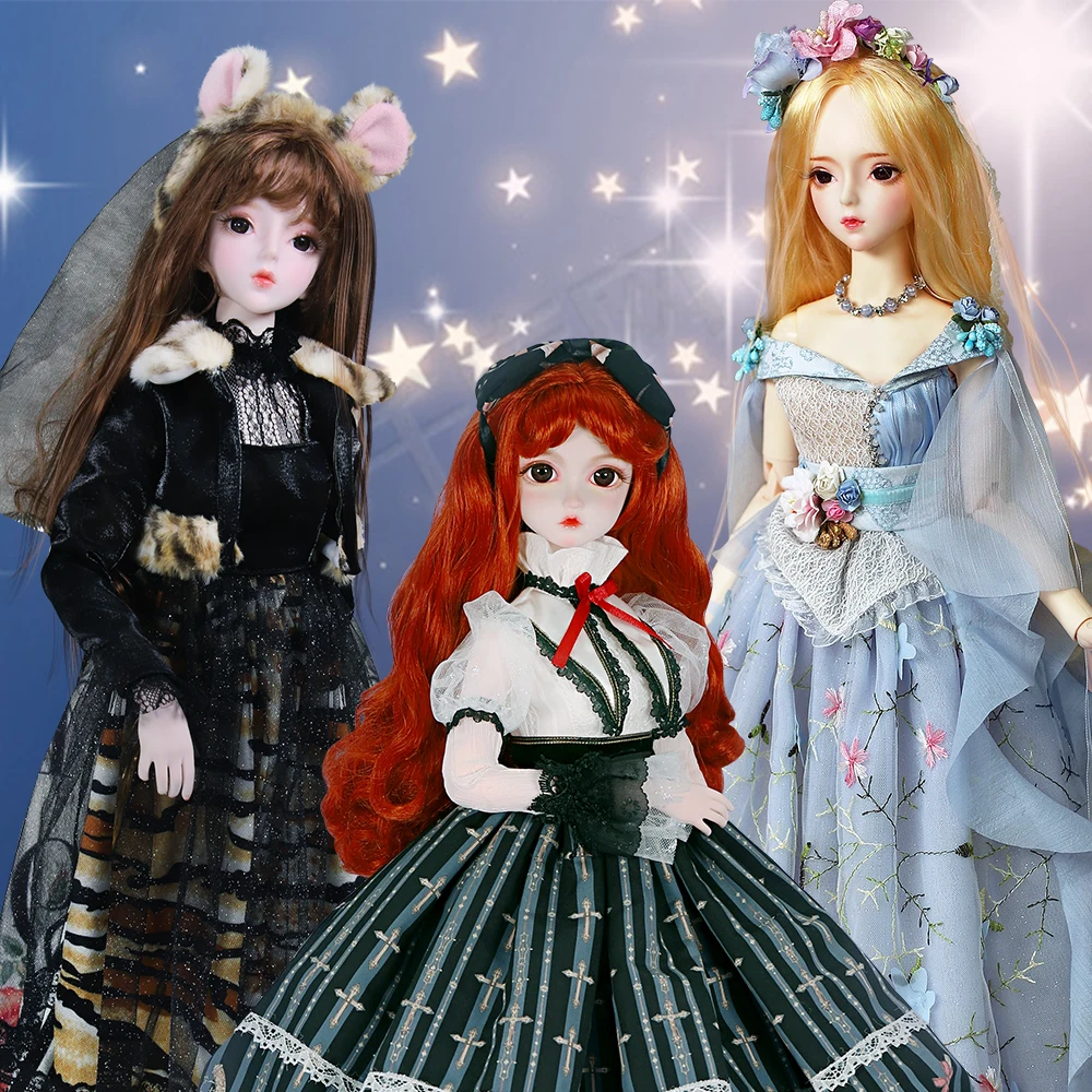 Special Price DBS 1/3 BJD Doll 62cm Height Mechanical Joint Body With Full Makeup Hair Eyes Clothes Girls Dream Fairy