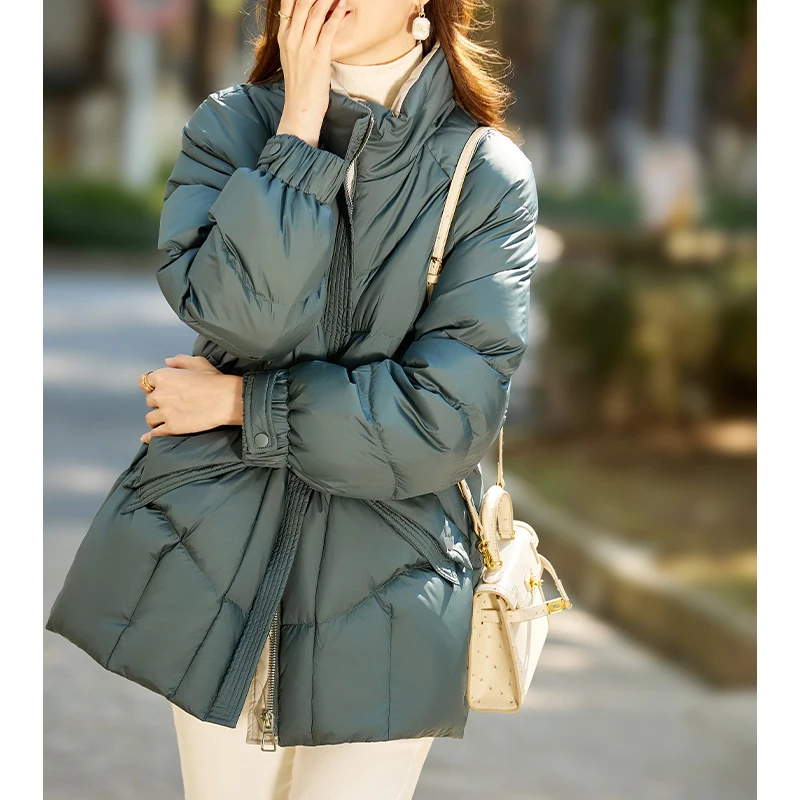 Vimly Winter Warm Puffer Down Jacket for Women 2023 Korean Fashion 85% Content Duck Down Coat Loose Stand-up Collar Outerwear