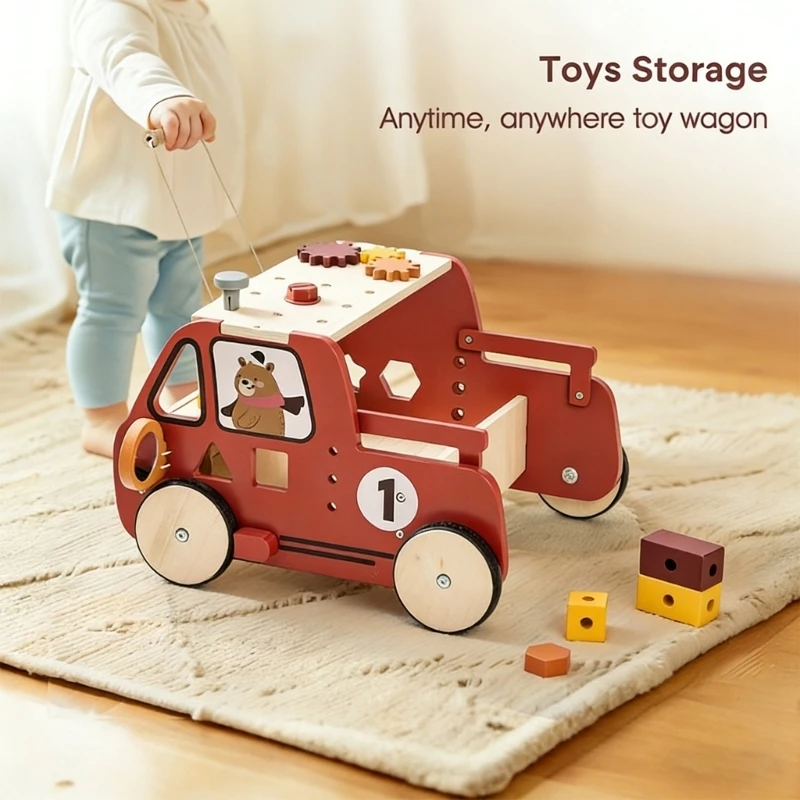 Multifunctional Wooden Toddler Learning Push Walker Toy Promoting Healthy Play And Cognitive Development For Infants 15UB