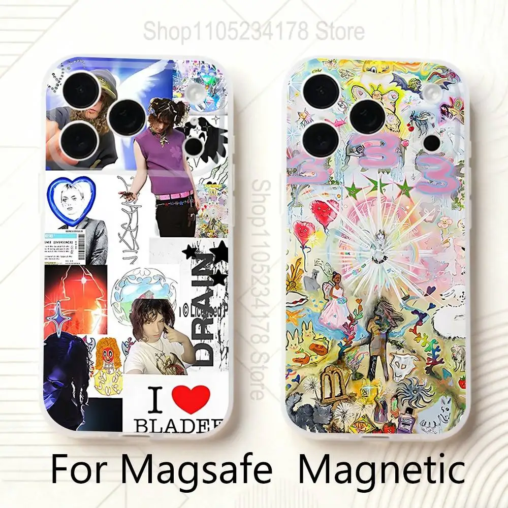 

Rapper singer B-Bladee 333 Phone Case For iPhone 17,16,15,14,13,12,11 Pro,Max,Plus,Mini,Air,E Magnetic Magsafe Frosted Clear