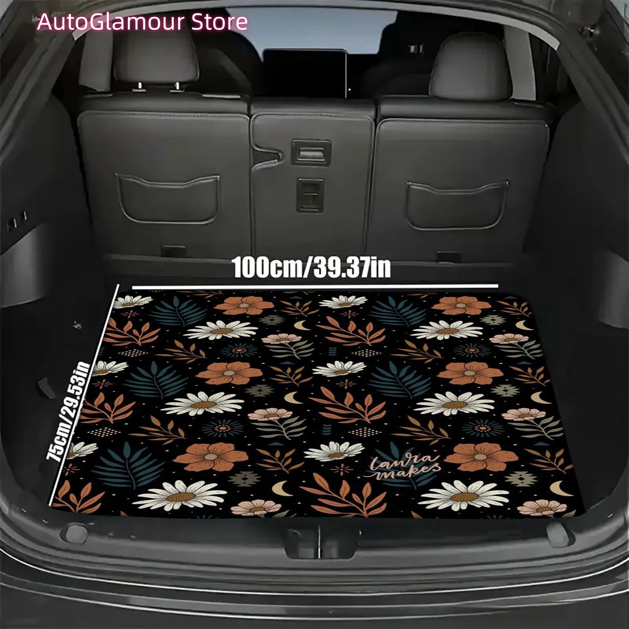 Car Floor Mats in a Bohemian Style Featuring a Floral Pattern, Ideal for Sedans, Trucks, Suvs, And Various Other Vehicle Interio