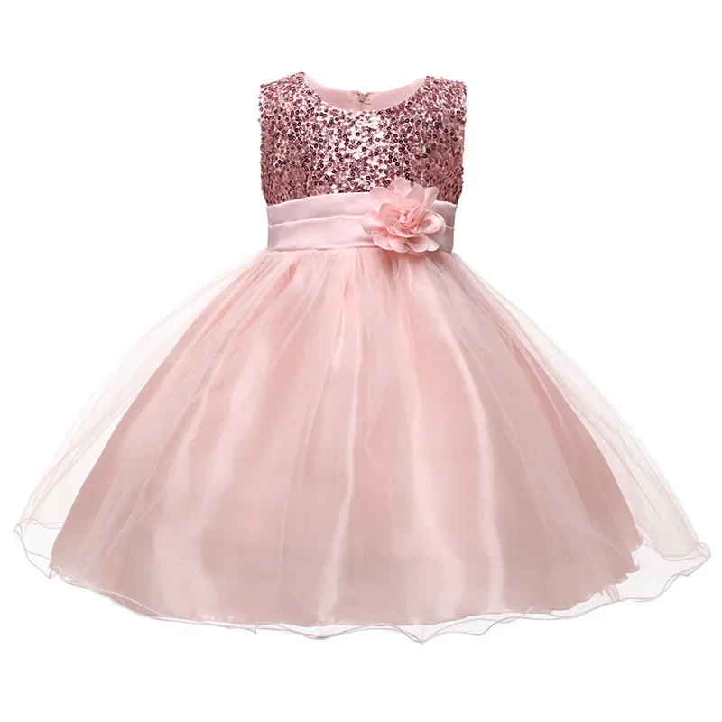 Mädchen flauschiges Kleid Weihnachten Mesh Prinzessin Kinder kleidung Kinder kleid a-Linie knöchel lange einfache Blumen mädchen Kleider