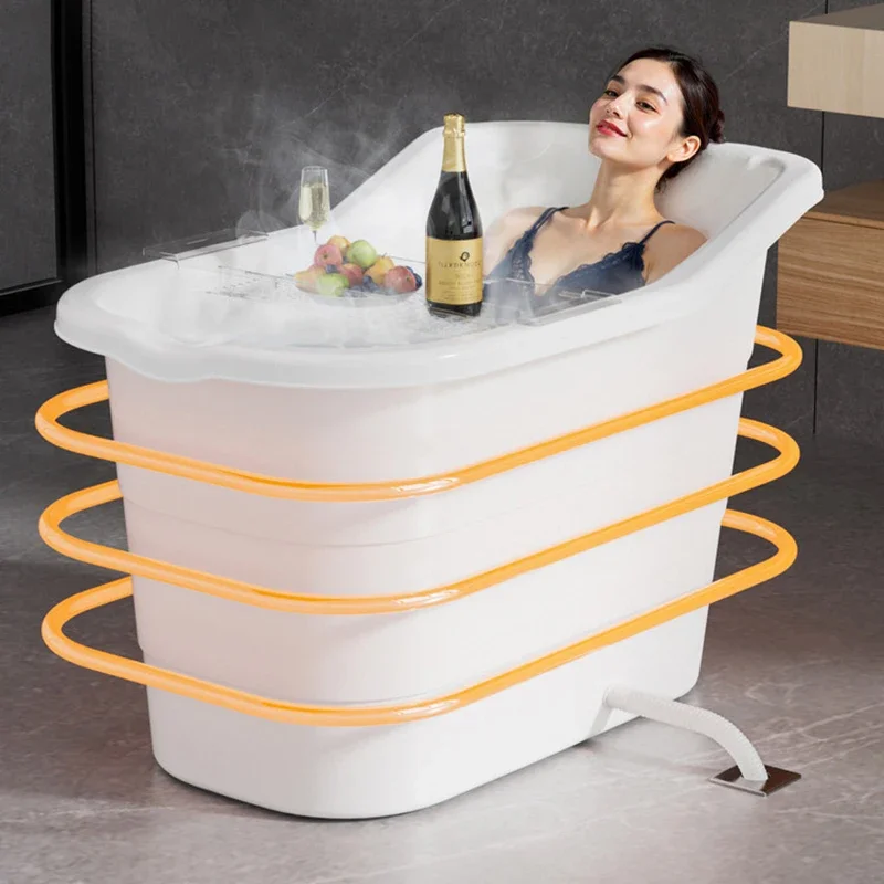 Easy-to-Clean Thickened Bathtubs for Seniors Modern Plastic Full-Body Bathtub Stylish Convenient Design for Tubs Bathroom