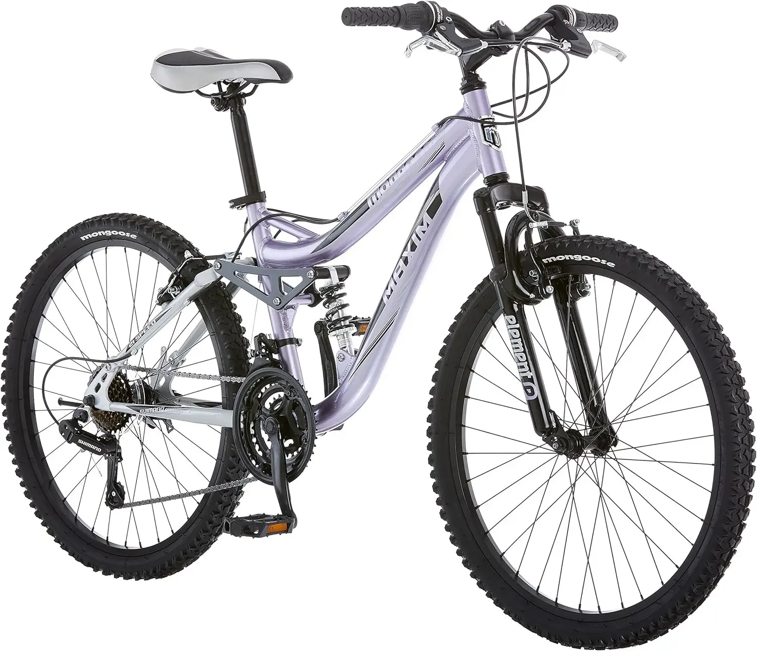 

Maxim Girls Mountain Bike, 24-Inch Wheels, Aluminum Frame, 21-Speed Drivetrain, Lavender