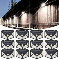 12pcs 100LED Solar Powered PIR Motion Sensor Light Outdoor Security Wall Lights IP65 Waterproof for Outdoor