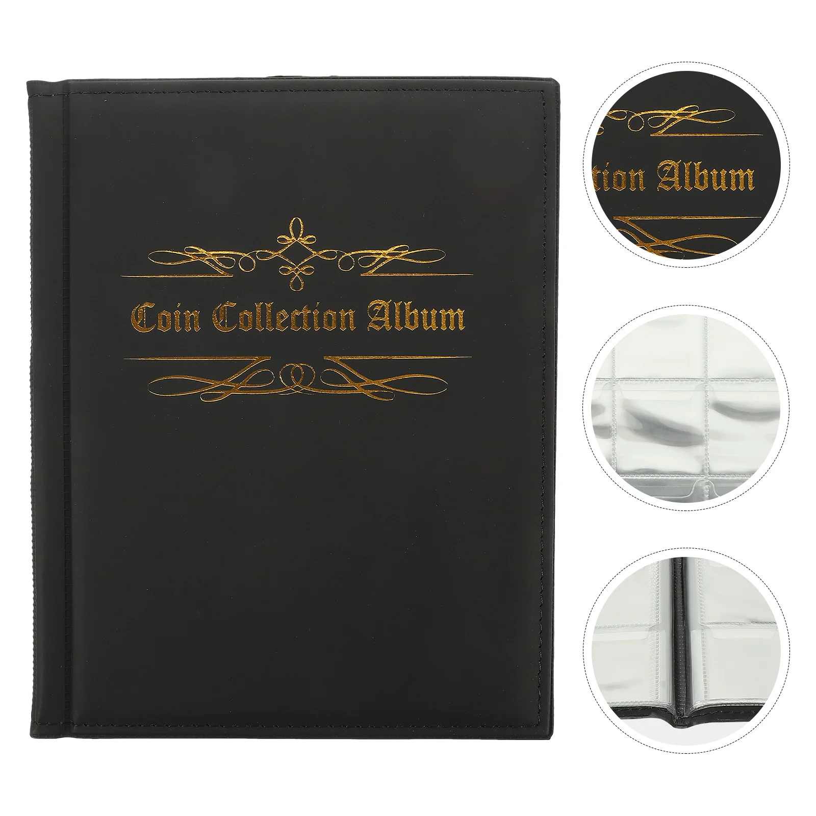 Coin Collection Album Large Capacity PU Cover 200-Pockets Commemorative Coin Storage Organizer